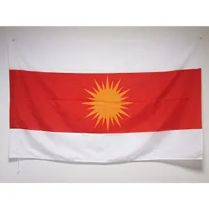 Bendera Nasional Kustom 3 * 5ft 75D Poliester Cetak Sutra Bendera Yezidi untuk Promosi Dekorasi