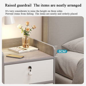 Personalizado al por mayor pequeño estante de almacenamiento gabinete de almacenamiento estante de almacenamiento con cerradura de tres cajones mesita de noche de madera - Product Image 4