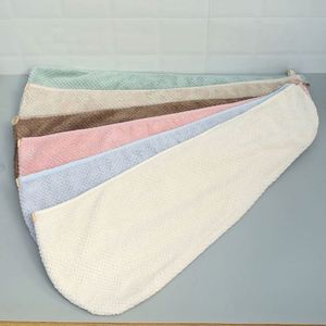 Vente en gros de bonnets bicolores en velours corail, bonnet de séchage en microfibre épaisse pour cheveux longs - Product Image 5