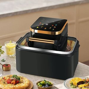 1700w हाई-पावर एयर फ्रायर बुद्धिमान टच स्क्रीन दृश्य तेल-मुक्त स्वस्थ इलेक्ट्रिक ओवन घरेलू उपयोग के लिए उपयुक्त - Product Image 5