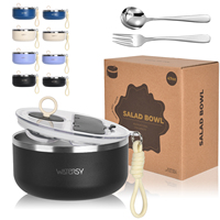 Watersy Custom Cute Kinder Salats ch üssel 304 Edelstahl Lunchbox Warm halten 12 Stunden 32oz/47oz Modernes nachhaltiges Essen