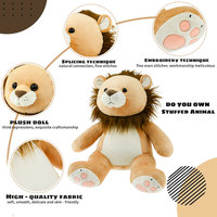 Boneka Hewan Bulu Panjang Ukuran Berbeda, Boneka Maskot Olahraga Singa, Boneka Hewan Liar untuk Anak-anak, Grosir