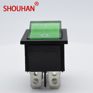 Nút Bật Tắt KCD4 Màu Đen Và Màu Xanh Lá Cây Không Thấm Nước 4 Pin DPST 250V AC 16A 33*25MM Công Tắc Rocker - Product Image 3