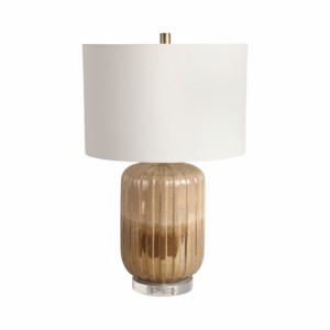Lampada da Tavolo Cilindrica Moderna con Base in Gres e Paralume in Tessuto, Luce Notturna per Camera da Letto e Soggiorno - Product Image 4