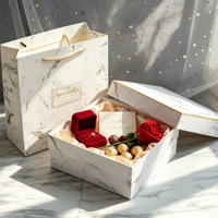Boîte cadeau magnétique pliable en marbre avec estampage doré, emballage en papier vide pour mariage, fête, bonbons, vente en gros, direct usine