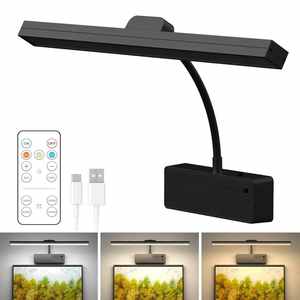 Nouvelle lampe murale <span class=keywords><strong>sans</strong></span> <span class=keywords><strong>fil</strong></span> noire avec chargeur, lumière <span class=keywords><strong>LED</strong></span> réglable pour <span class=keywords><strong>tableau</strong></span>, télécommande, minuterie, intensité variable, 3 couleurs - Product Image 1