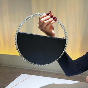 Sac a Main Red Heart Evening <b>Clutch</b> Bags Women Designer Chic Rhinestone Acrylic Handle Black Purse for <b>Wedding</b> Party - Product Image 6