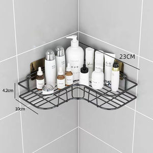 Moderne Aluminium Badkamer Plank Aan De Muur Gemonteerde Hoek Opslag Planken Shampoo Cosmetische Rack Ijzeren Douche Afvoermand Organizer - Product Image 6