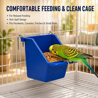 Mangeoire à oiseaux en plastique durable avec clip de fixation sécurisé pour l'alimentation en graines et en eau des petits animaux et des oiseaux d'aviculture