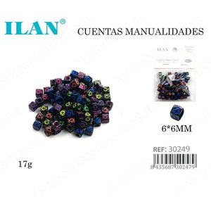 Perline Artigianali 6x6mm Multicolore con Croce su Sfondo Nero per Lavori Manuali - Product Image 3