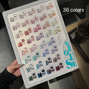 Kit de vernis à ongles gel UV effet œil de chat 36 couleurs avec présentoir magnétique, à retirer par trempage, pour manucure professionnelle en salon LED - Product Image 1