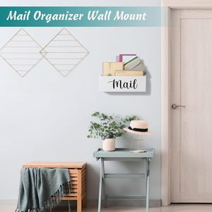 <b>Wooden</b> Mail Organizer Rectangle Standing Type Office <b>Desk</b> Storage Box With Adjustable Space For Letters Cards And Office - Product Image 5