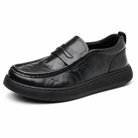 Chaussures décontractées pour hommes en cuir véritable à lacets, style rétro, semelle épaisse, prêtes à être expédiées, vente en gros directe d'usine, printemps-été