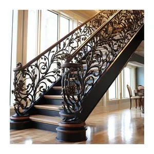 Sang trọng trong nhà Hoàng Gia sắt cầu thang lan can sắt lan can sắt rèn - Product Image 1