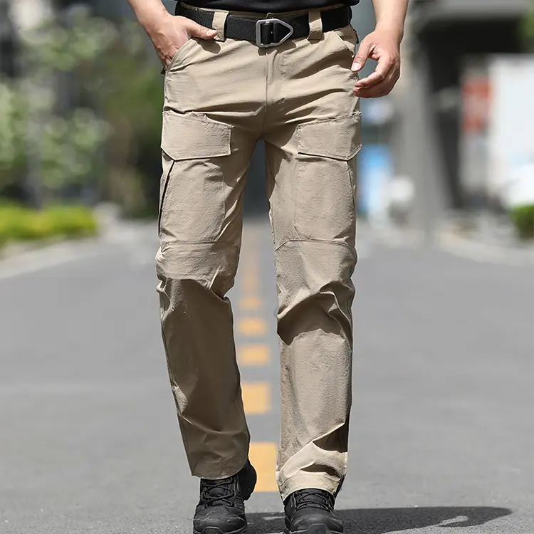 Latest Formal Design Nylon Compression Tactical Trousers Work Khaki Pants For Men