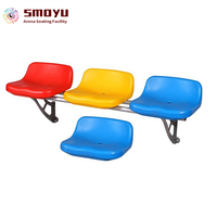 Asientos de Grada para Exteriores, Respaldo Bajo-Medio, Aluminio/Acero, HDPE Resistente a los Rayos UV, Ligeros, Resistentes a Impactos, Ecológicos