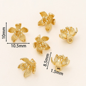 Colgante de Flor de Cobre Chapado en Oro de 18k para Fabricación de Joyas DIY Primavera 2025 - Product Image 2