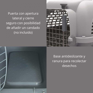 Luxury Plastic & Metal Airline Approved <b>Dog</b> & Cat Transport Carrier with <b>Button</b> Closure Breathable Comfort Eco-Friendly - Product Image 3