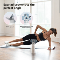 Bouteille en acier inoxydable de 32 oz avec support magnétique pour téléphone, double paroi, bouteille d'eau isolée 304 avec couvercle pour le yoga, la salle de sport, blanche