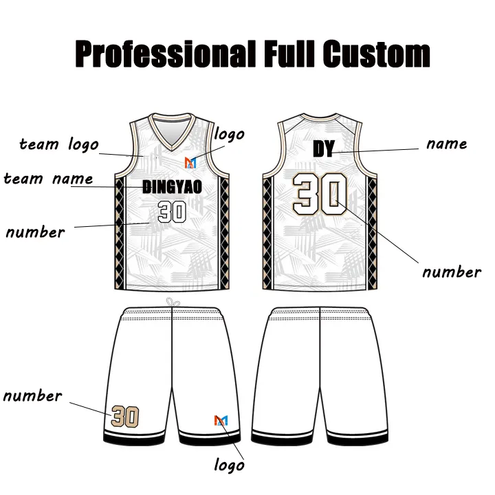 Jersey basket gaya Amerika populer logo khusus seragam basket perguruan tinggi desain