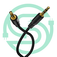 Câble AV 3,5 mm noir coaxial stéréo audio-vidéo avec gaine en PVC, longueur 1,5 m, pour lecteur VCD et décodeur – Vente directe usine