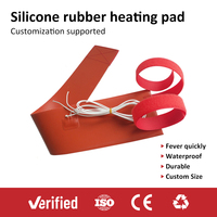 Calentador de Tambor de Silicona Flexible de 125x1740mm con Termostato Digital, Elemento Calefactor de Goma de Silicona para Bidones de 55 Galones