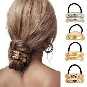 ที่มัดผมโลหะรูปตัวยูแฟชั่นสำหรับผู้หญิงดีไซน์ใหม่6ซม. x <span class=keywords><strong>2</strong></span>ซม. ยางมัดผมหางม้าแบบเรียบง่ายที่คาดผม - Product Image 2