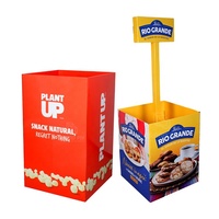 Support de présentation au sol en carton ondulé personnalisé, écologique, à 4 niveaux, pour bonbons et biscuits, destiné aux magasins de vente au détail de snacks