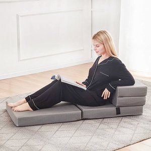 Trifold <span class=keywords><strong>Folding</strong></span> Nén Di Động Cuộn Giường Xốp Bọt Bộ Nhớ Lớp Nệm Tốt Nhất - Product Image 4