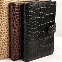 Couverture de classeur en cuir rigide à motif crocodile avec logo personnalisé, format A5/B5/A4, planificateurs, journaux, cahiers rechargeables, cadeau