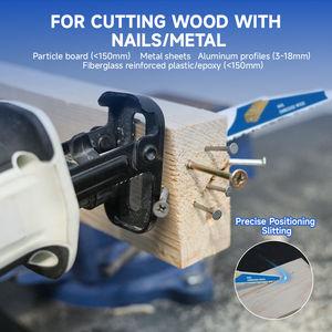 <span class=keywords><strong>Lame</strong></span> de <span class=keywords><strong>scie</strong></span> <span class=keywords><strong>sabre</strong></span> bi-métal 8 po (200 mm) 6-12 TPI pour découpe de métaux et bois lourds, démolition (type Tiger Sawzall) - Product Image 4