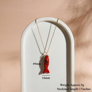 Collier pendentif en forme de poisson à la mode pierre de naissance de guérison naturelle chaînes à la mode usure quotidienne et pour cadeau parent ou ami - Product Image 3