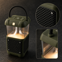 Haut-parleur portable 2-en-1 pour camping en extérieur, étanche, avec lumières LED, batterie 3600 mAh, design en plastique, idéal pour les voyages