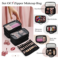 Grande trousse de maquillage professionnelle pour coiffeur avec roulettes, design à ouverture latérale, résistante à l'eau, légère, en nylon, valise à roulettes pour cosmétiques