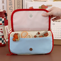Vente en gros de sac de papeterie rétro d'inspiration japonaise pour adolescents étui à stylo de haute qualité coréen mignon boîte à crayons vintage