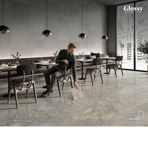 กระเบื้องปูพื้นและผนังพอร์ซเลนเคลือบเงา Vistaar Modern ขนาด 600x1200 มม. รุ่น Breccia Marino จากโรงงานอินเดีย กระเบื้องปูพื้นพอร์ซเลนหรูหรา - Product Image 1