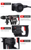 Perceuse à percussion électrique TEH Tools - Perceuse à percussion SDS Max 1600W 9.0J 220V pour usage industriel et bricolage