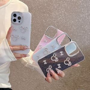 <span class=keywords><strong>Coque</strong></span> tridimensionnelle scintillante en diamant <span class=keywords><strong>Mickey</strong></span> IPhone16/15ProMax pour Apple 13/14Pro <span class=keywords><strong>12</strong></span> poignée de téléphone en matériau TPU incluse - Product Image 1