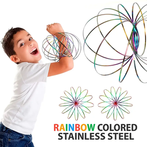 Boucle d'infini en métal de bras cinétique 3D, jouet de bras d'anneau de Spinner, bracelet cinétique de ressort de jouet d'anneau - Product Image 4