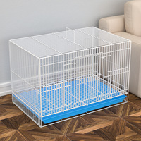 Cage à oiseaux pliable, légère, extra-large, durable, en métal, pour poulets, cailles, perroquets, canards, pour la maison et l'extérieur, avec plateau
