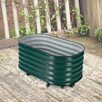 Kit de lit de jardin surélevé en métal minimaliste fond galvanisé avec roues petite jardinière extérieure maison pépinière décor de fleurs numérique