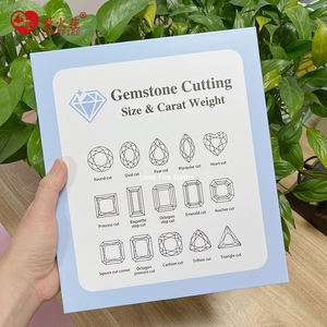 LoveFireGems outil de référence de pierres précieuses différentes coupe diamant carat taille tableau de comparaison blanc CZ diamant maître ensemble - Product Image 2