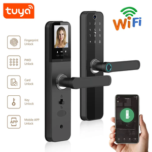 Nút mở cửa điện tử không cần chìa khóa Khóa cửa thông minh có camera và vân tay Chống nước Wifi/BT Khóa cửa gỗ nhôm Khóa kỹ thuật số - Product Image 3