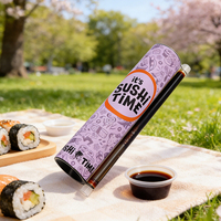 Caja de Papel Ecológica en Forma de Cilindro, Tubo de Papel Redondo para Sushi de Grado Alimenticio, Empaque para Sushi con Tubo para Salsa de Soya