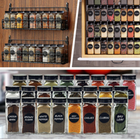 Vente en gros 100ml Mini carré pot à épices en verre pour le stockage des aliments pour les épices pot en verre ensemble avec couvercle personnalisé accepter