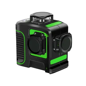 Borka autonivelamento de laser de 360 graus, linha cruzada de laser de 12 linhas, nível verde de laser 3d para construção de mosaicos