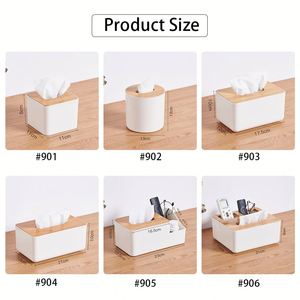 Boîte à mouchoirs promotionnelle personnalisée avec logo, cadeau publicitaire, boîte à mouchoirs de luxe pour la maison et la voiture, en plastique avec couvercle en bambou - Product Image 5