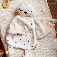 Doudou Confort Doux en Peluche Visage d'Animal pour Bébé, Compagnon de Sommeil Apaisant, Indispensable pour Berceau, Vente en Gros