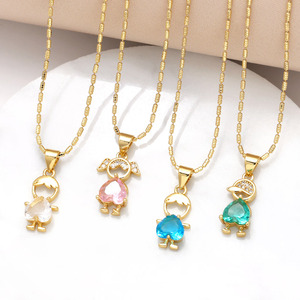 Collar SongYi con Colgante de Corazón en Oro Real de 18K, Chapado en Oro, con Circonita Cúbica, Cadena Minimalista para Clavícula, Joyería para Mujer - Product Image 3
