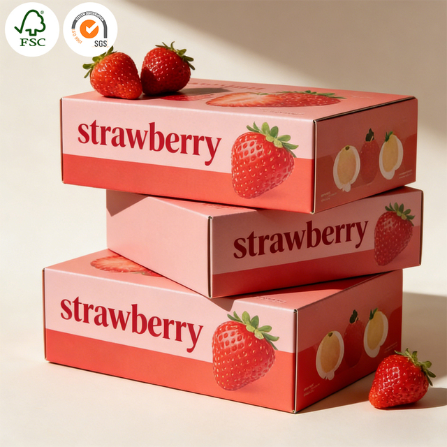 Sturdy E Flute Kraft Waterproof Corrugated Shipping Box Custom Logo High-End Fruit Export Mailer Packaging Wholesale Portable